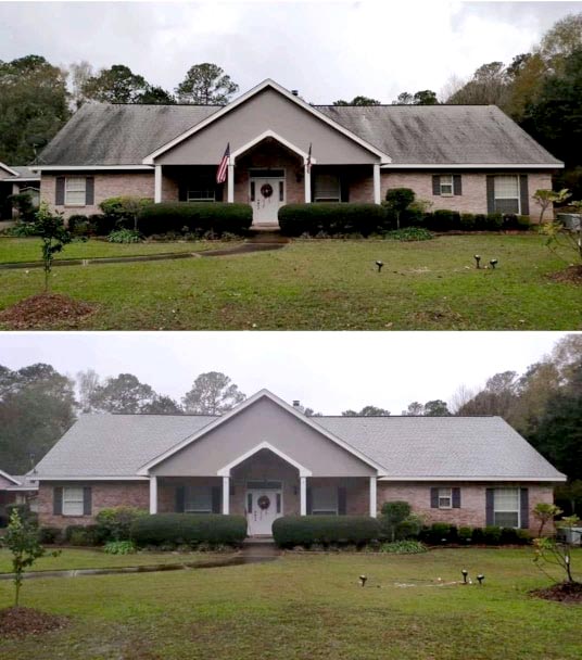 Before after roof cleaning